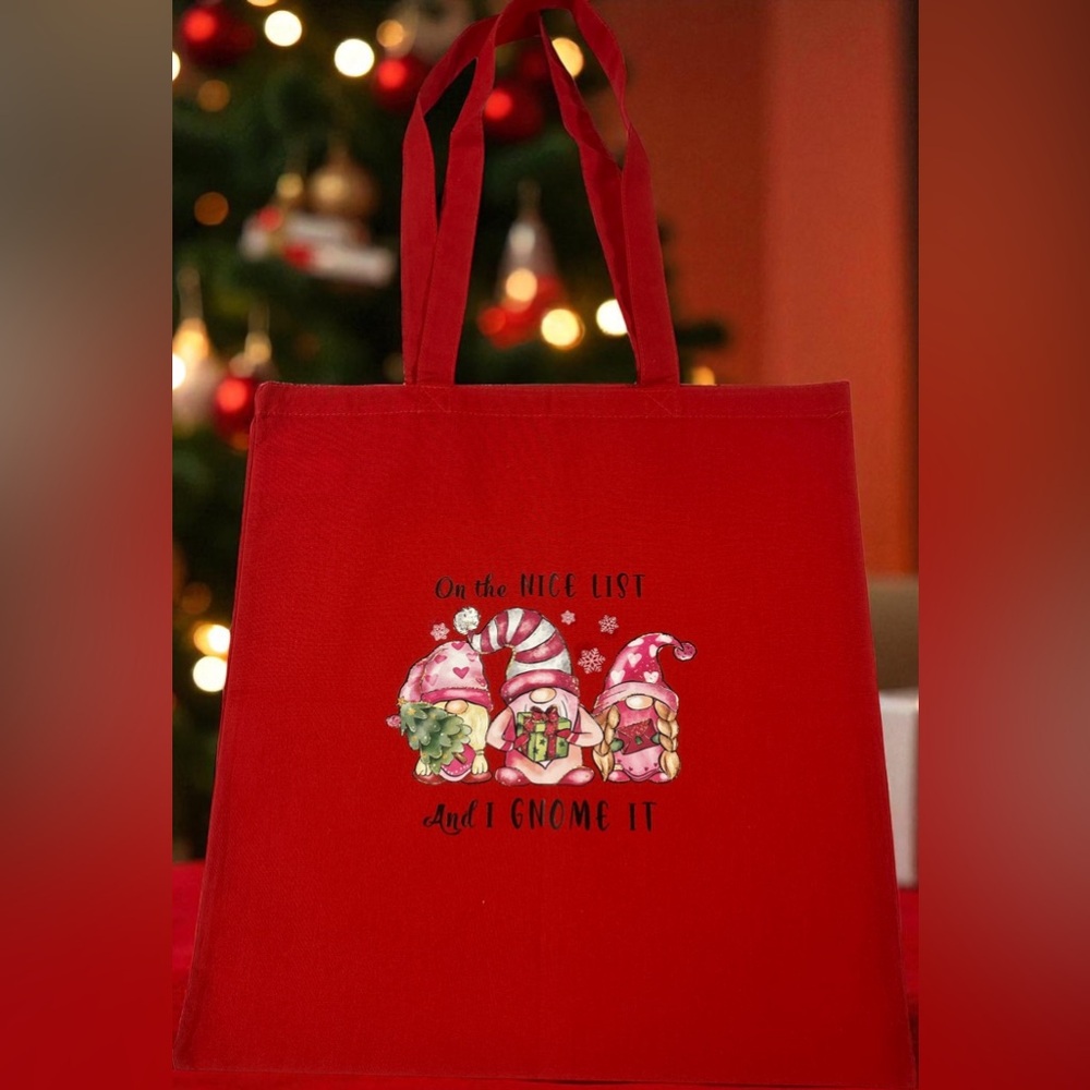 Christmas Tote Bag Red Christmas Bag Tote Bag